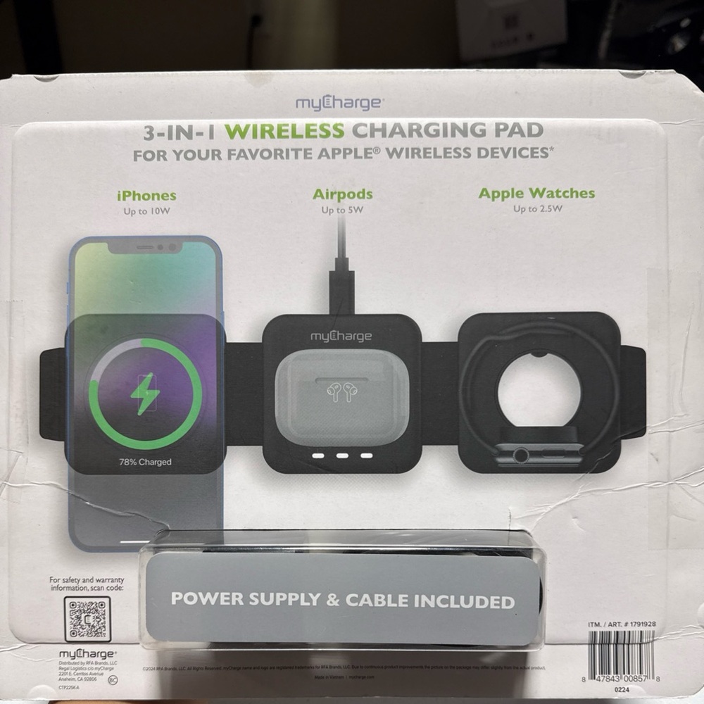 3-in-1 Wireless Charging Pad - Black